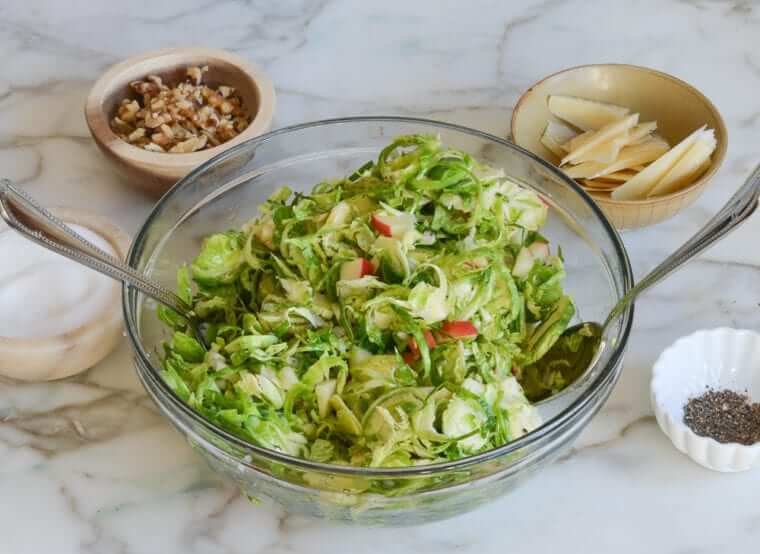 Brussels Sprout Salad with Apples, Walnuts & Parmesan Photo 5