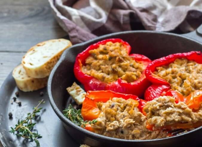 Healthy Dinner Recipe - Baked Sweet Pepper with Tuna