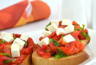 Healthy Sandwich With Roasted Peppers and Feta Photo 1