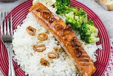 Salmon in the Maple Syrup with Caramelized Onion Photo 1