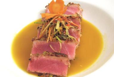 Carrot and Wasabi Crusted Yellowfin Tuna Photo 1