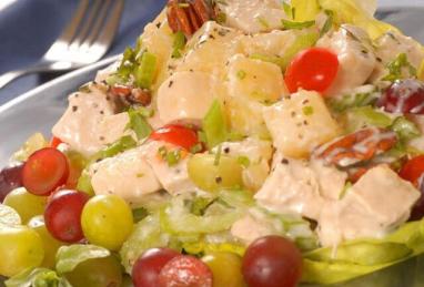 Healthy Chicken Salad Recipe with Orange and Grapes Photo 1