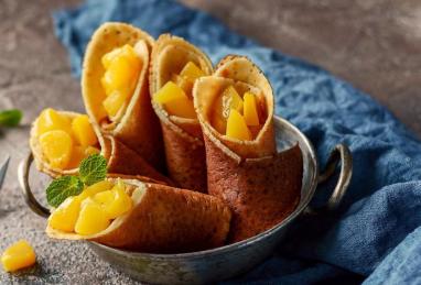 Healthy Corn and Rice Pancakes with Peaches Photo 1