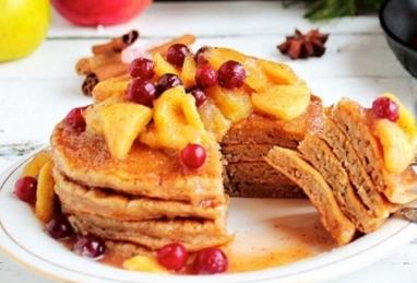 Pancakes with Candy Apples and Cranberry Photo 1