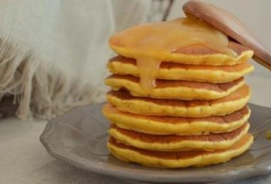 Pumpkin Pancakes with Caramel Syrup Photo 1