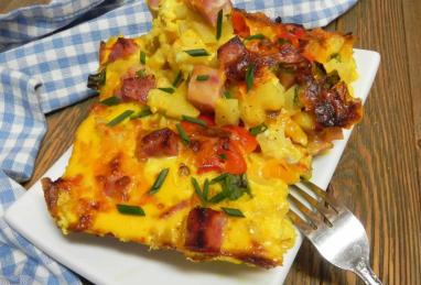 Slow Cooker Overnight Ham and Cheese Breakfast Casserole Photo 1