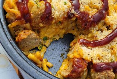 Baked Mac ‘n' Cheese with Chicken Meatballs Photo 1