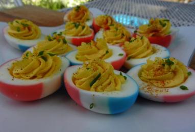 Red, White and Blue Deviled Eggs Photo 1