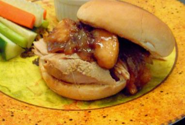 Apple Cider Pulled Pork with Caramelized Onion and Apples Photo 1