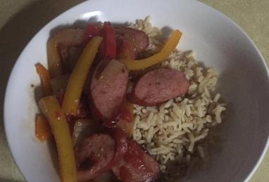 Spicy Sausage and Peppers Over Rice Photo 1