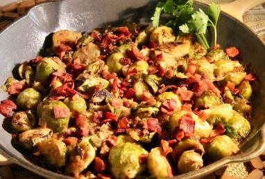 Cheesy Brussels Sprouts with Bacon Photo 1