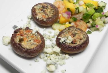 Grilled Mushrooms Stuffed with Basil and Blue Cheese Butter Photo 1