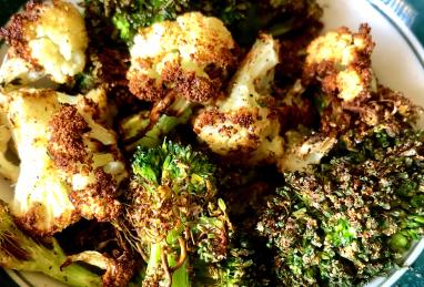 Air Fryer Roasted Broccoli and Cauliflower Photo 1
