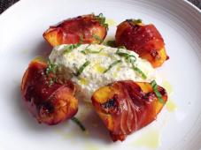 Grilled Prosciutto-Wrapped Peaches with Burrata and Basil Photo 6