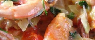 “Flambe” Shrimps in the Cream Sauce Photo