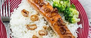 Salmon in the Maple Syrup with Caramelized Onion Photo