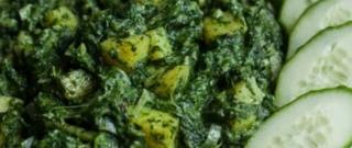 Indian Style Potatoes and Spinach Photo
