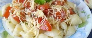 Pasta with Tomatoes and Cheese Photo