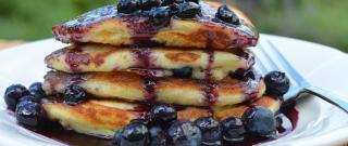 Blueberry Buttermilk Pancakes with Blueberry Maple Syrup Photo