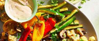 Air Fryer Roasted Vegetables with Gremolata and Red Pepper Aioli Photo