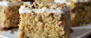 Toasted Almond and Coconut Cake with White Chocolate Ganache Photo