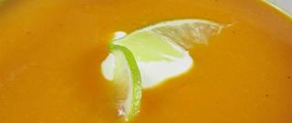 Curried Butternut Squash Soup with Lime Cream Photo