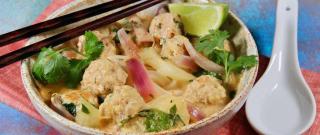 Thai Chicken Meatball Noodle Soup Photo