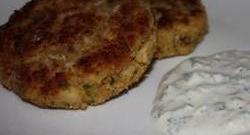 Crab Cakes with Cilantro-Sour Cream Sauce Photo