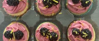 Lemon Cupcake with Blackberry Buttercream Photo