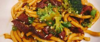 Beef and Broccoli Udon Noodles Photo