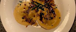 Mushroom and Spinach Ravioli with Chive Butter Sauce Photo