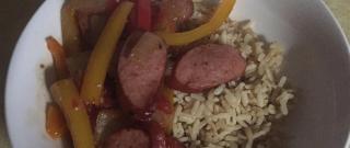 Spicy Sausage and Peppers Over Rice Photo