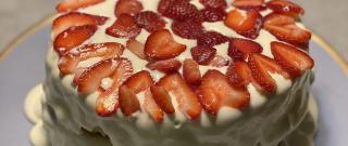 Carry Cake with Strawberries and Whipped Cream Photo