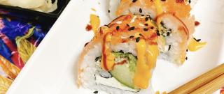 Spicy Crunchy Salmon Roll with Avocado Photo