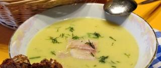 Potato Cream Soup with Horseradish and Smoked Trout Photo