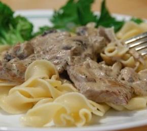 Beef Stroganoff with Mushrooms and Onions Photo