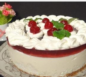 Cheesecake with Cherry Jelly Photo