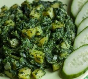Indian Style Potatoes and Spinach Photo