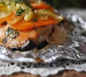 Baked Salmon with Vegetables Photo
