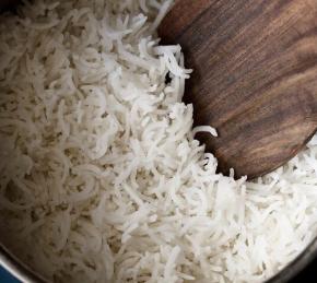 Basmati Rice in a Pot Photo
