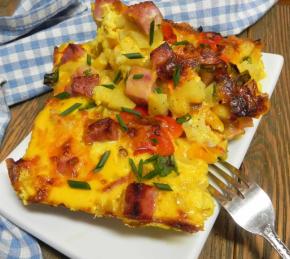 Slow Cooker Overnight Ham and Cheese Breakfast Casserole Photo