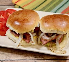 Bologna Sliders with Fried Onions Photo