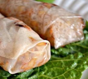 Baked Chicken and Vegetable Rice Paper Rolls Photo