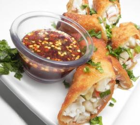 Crab-Filled Egg Rolls With Ginger-Lime Dipping Sauce Photo