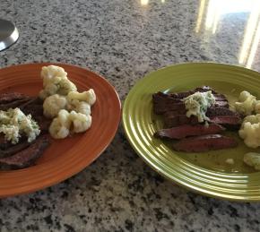 Grilled Flat Iron Steak with Blue Cheese-Chive Butter Photo