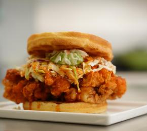 Nashville Hot Chicken and Waffle Sandwich Photo