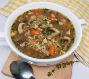 Cremini Mushroom and Rice Soup Photo