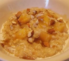 Slow Cooker Peaches and Cream Steel-Cut Oatmeal Photo