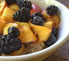 Vegan Overnight Oats with Chia Seeds and Fruit Photo