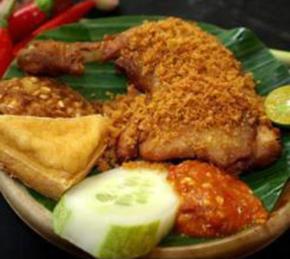 Ayam Penyet Pedas (Indonesian Spicy Penyet Chicken) Photo